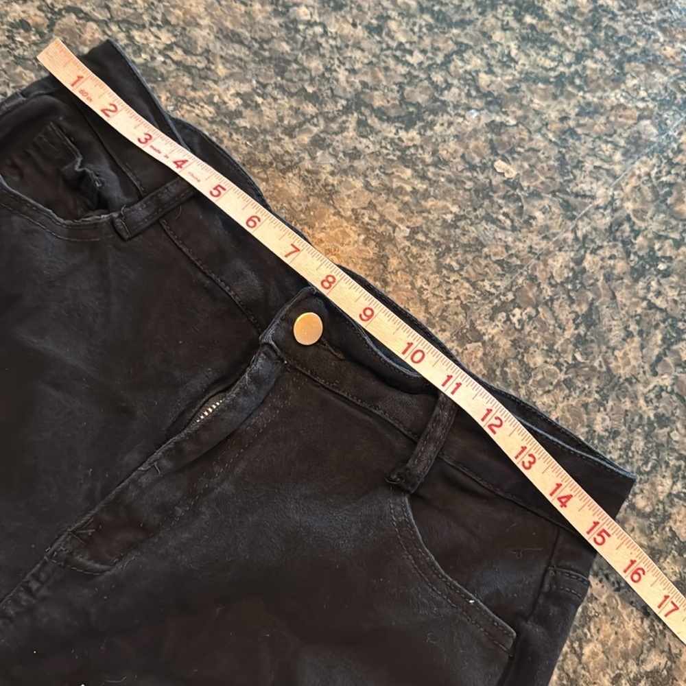 Black studded rocker distressed denim skinny jeans XL - Picture 8 of 13